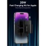 Vention Cargador de Pared 20W USB-C con Cable Lightning Negro G17B0-EU